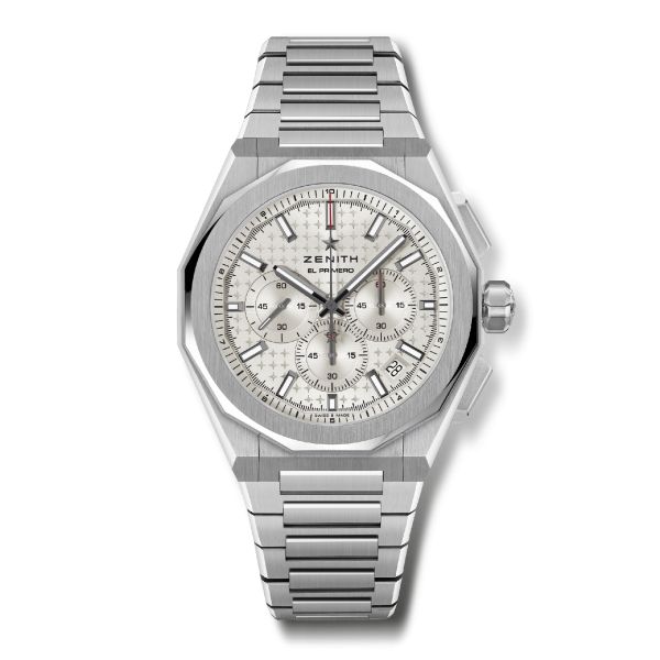 Montre Zenith Defy Skyline Chronographe El-Primero automatique cadran argenté bracelet acier 42 mm