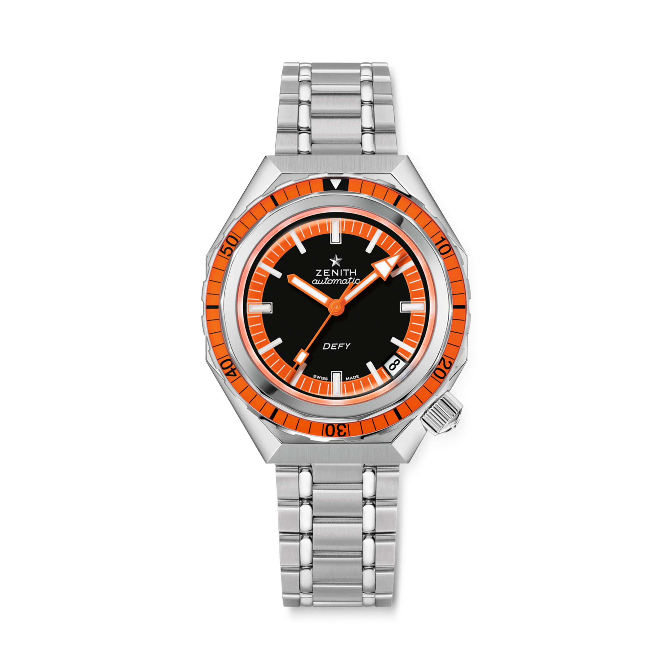 Montre Zenith Defy Revival A3648 automatique cadran noir bracelet acier 37 mm