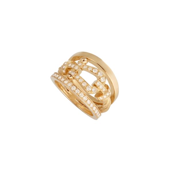 Fred Force 10 ring in yellow gold and diamonds