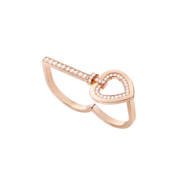 Bague double Fred Pretty Woman en or rose et diamants