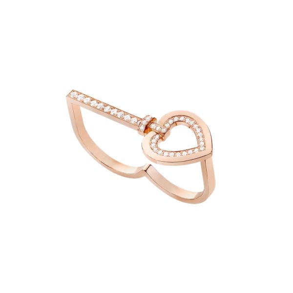 Fred Pretty Woman double ring in rose gold and diamonds