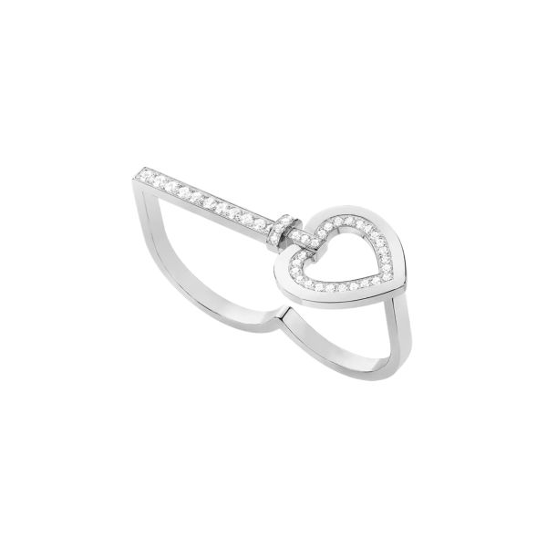 Fred Pretty Woman double ring in white gold and diamonds