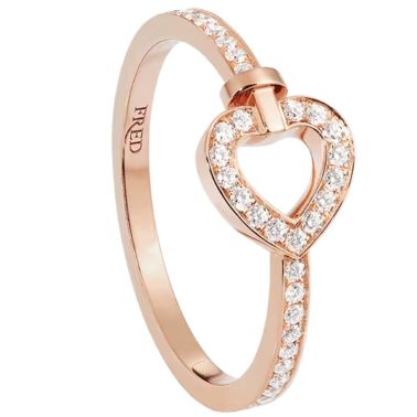 Bague Fred Pretty Woman mini modèle en or rose et diamants