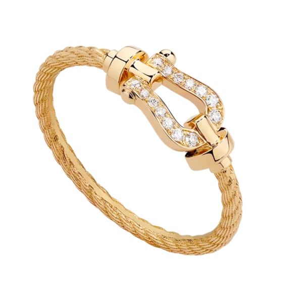 Fred Force 10 small model ring in yellow gold and diamonds