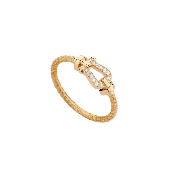 Fred Force 10 small model ring in yellow gold and diamonds