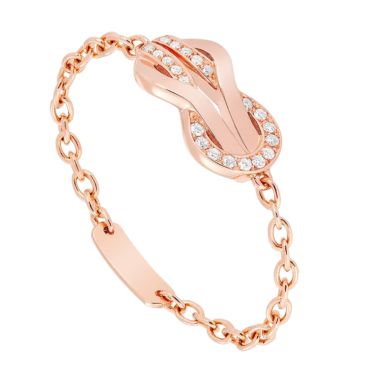 Bague Fred Chance Inifinie chaîne en or rose et diamants