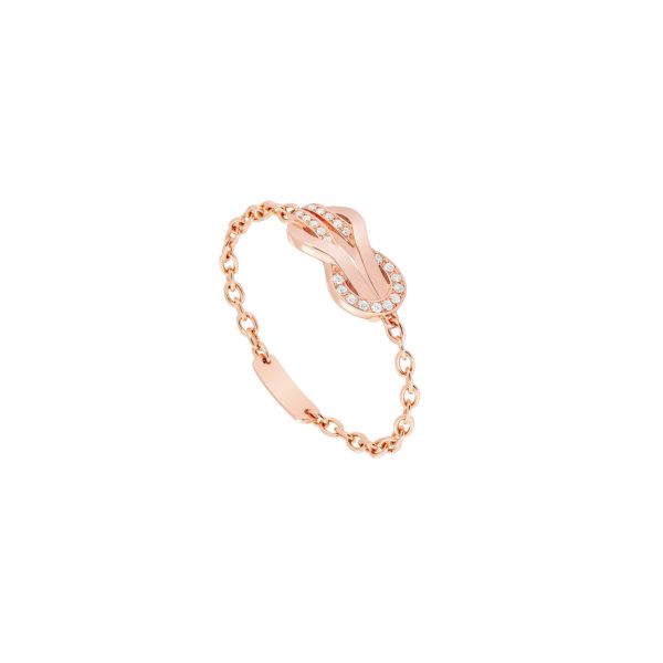 Fred Chance Inifinie chain ring in 18k rose gold and diamonds