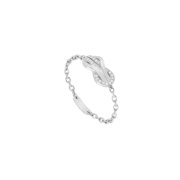 Fred Chance Inifinie chain ring in 18k white gold and diamonds