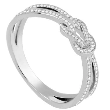 Bague Fred Chance Infinie petit modèle en or blanc et pavage diamants