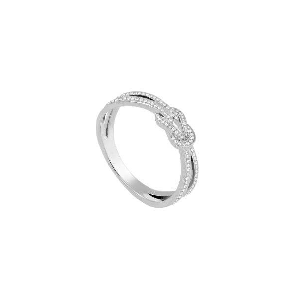 Bague Fred Chance Infinie petit modèle en or blanc et pavage diamants