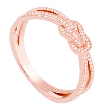 Bague Fred Chance Infinie petit modèle en or rose et pavage diamants
