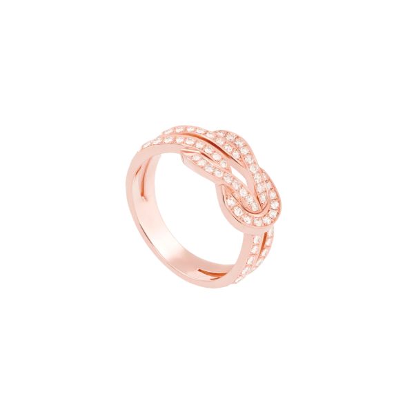 Fred Chance Infinie ring medium model in 18k rose gold and diamonds pavement