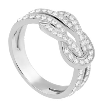 Fred Chance Infinie ring medium model in 18k white gold and diamonds pavement