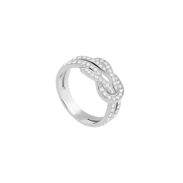 Bague Fred Chance Infinie moyen modèle en or blanc et pavage diamants