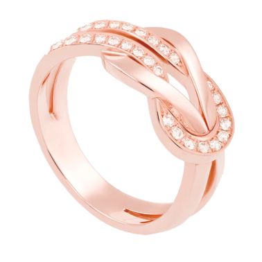 Bague Fred Chance Infinie moyen modèle en or rose et diamants