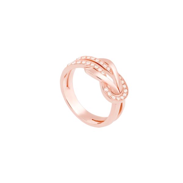 Bague Fred Chance Infinie moyen modèle en or rose et diamants