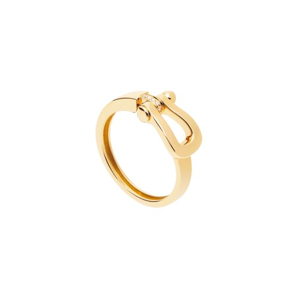 Fred Force 10 medium model ring in yellow gold and diamonds