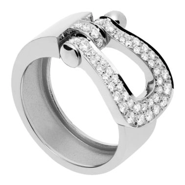 Bague Fred Force 10 grand modèle en or blanc et pavage diamants