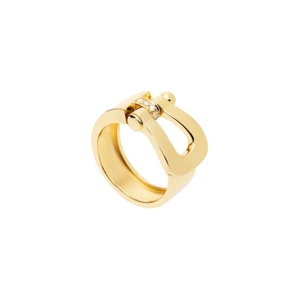 Fred Force 10 large model ring in yellow gold and diamonds