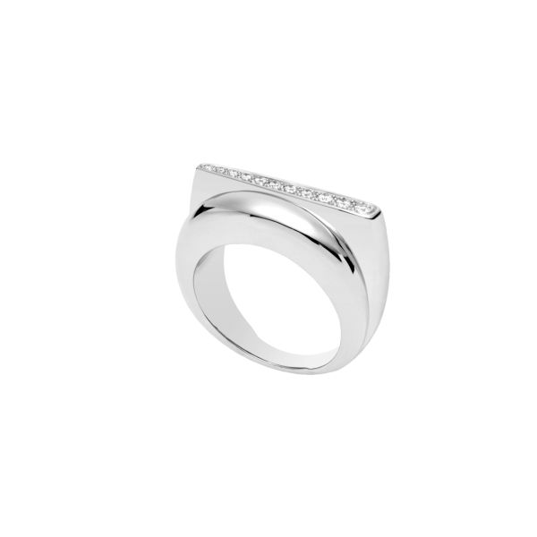 Fred Success ring small model in 18k white gold and diamonds