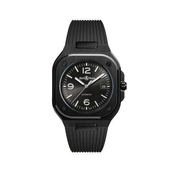 Bell & Ross BR 05 Black Ceramic automatic black dial rubber strap 41 mm