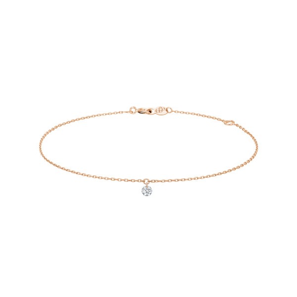 Bracelet La Brune et La Blonde 360° en or rose diamant taille brillant 0,20 carat