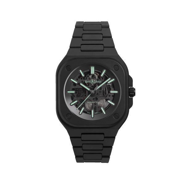 Bell & Ross BR 05 Skeleton Black Lum Ceramic automatic black dial ceramic bracelet 41 mm