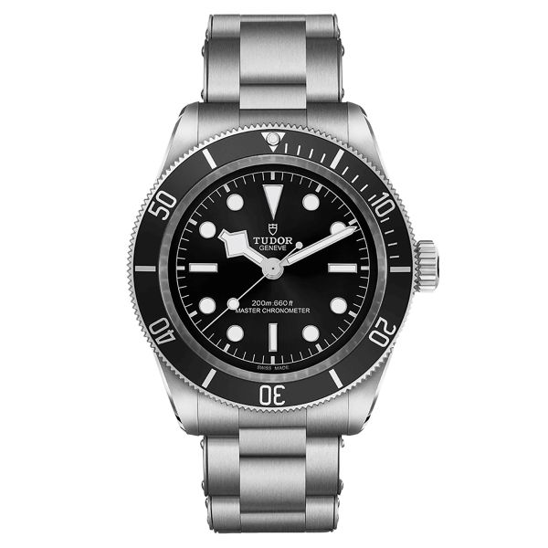 Tudor Black Bay METAS automatic watch black bezel black dial steel bracelet three links 41 mm