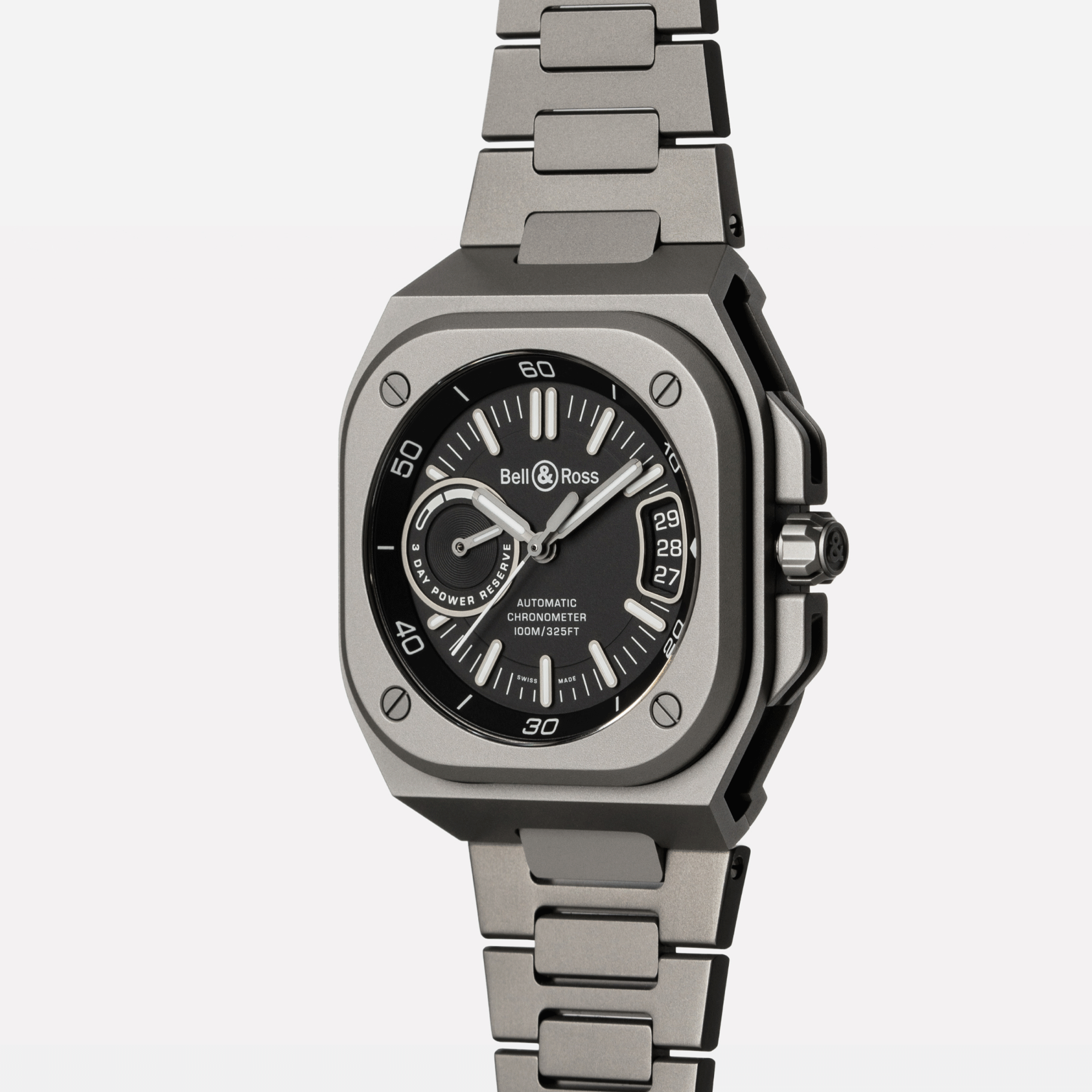 Montre Bell & Ross BR-X5 Black Titanium automatique cadran noir bracelet titane 41 mm