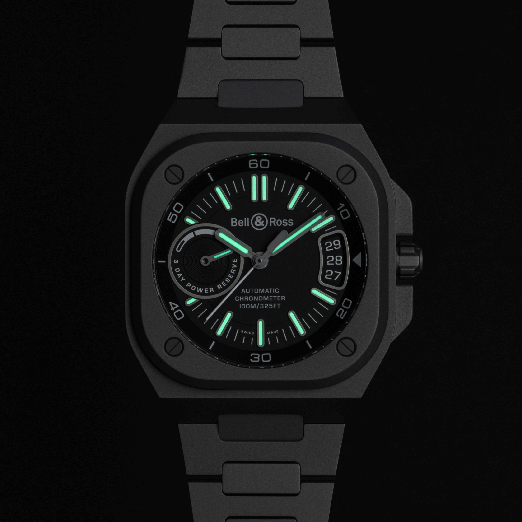 Montre Bell & Ross BR-X5 Black Titanium automatique cadran noir bracelet titane 41 mm