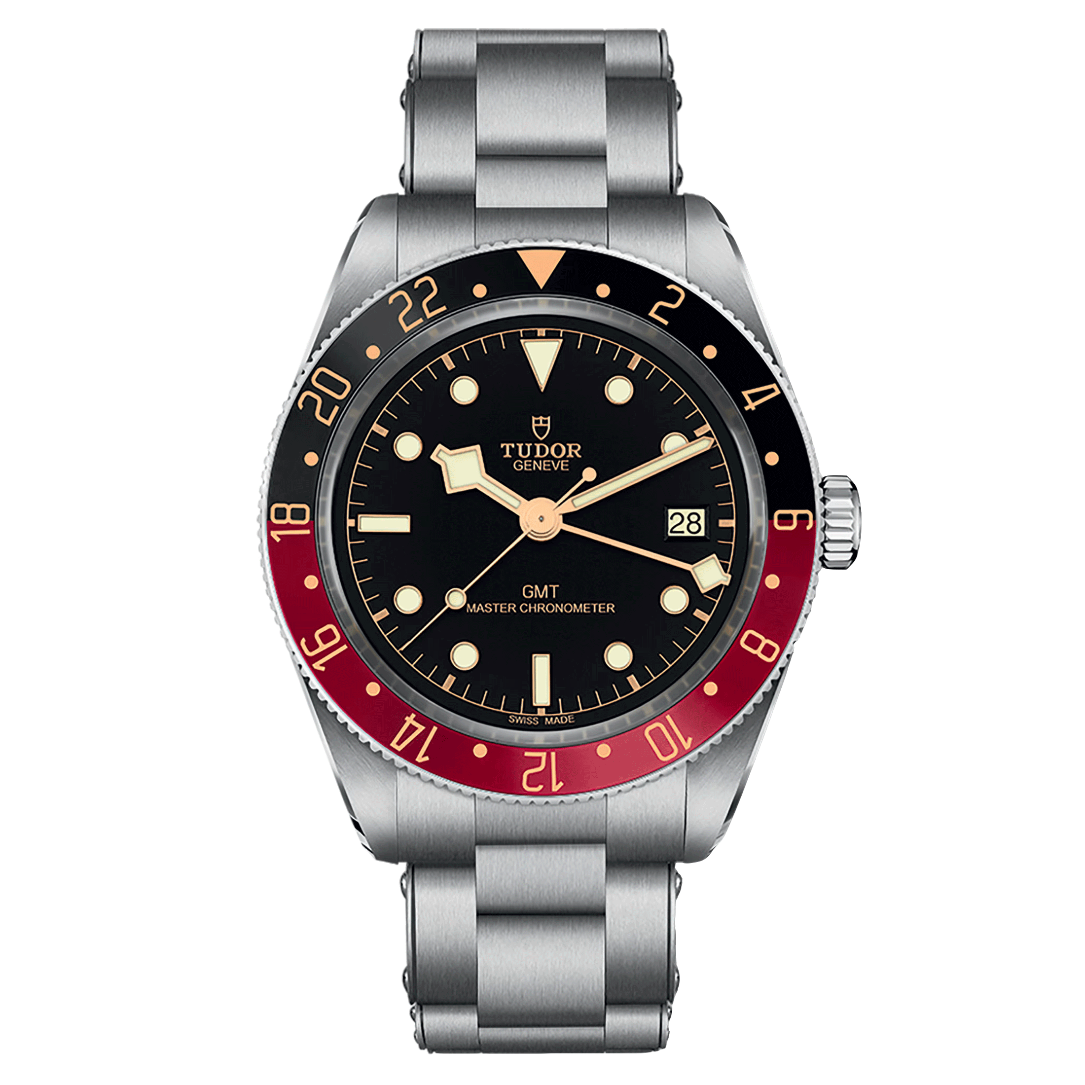 Montre Tudor Black Bay 58 GMT automatique lunette noire et bordeaux cadran noir bracelet acier trois mailles 39 mm M7939G1A0NRU-