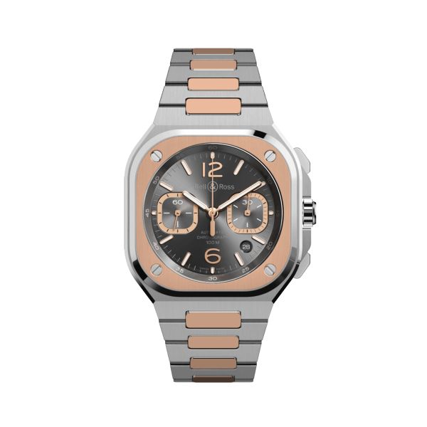 Bell & Ross BR 05 Chrono Grey Steel & Gold automatic ruthenium dial steel bracelet 42 mm