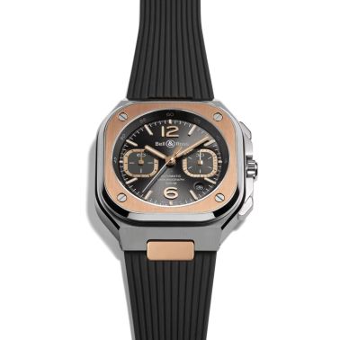 Bell & Ross BR 05 Chrono Grey Steel & Gold automatic ruthenium dial rubber strap 42 mm