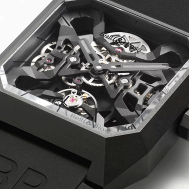 Montre Bell & Ross BR 03 Cyber Ceramic automatique bracelet caoutchouc 42 mm