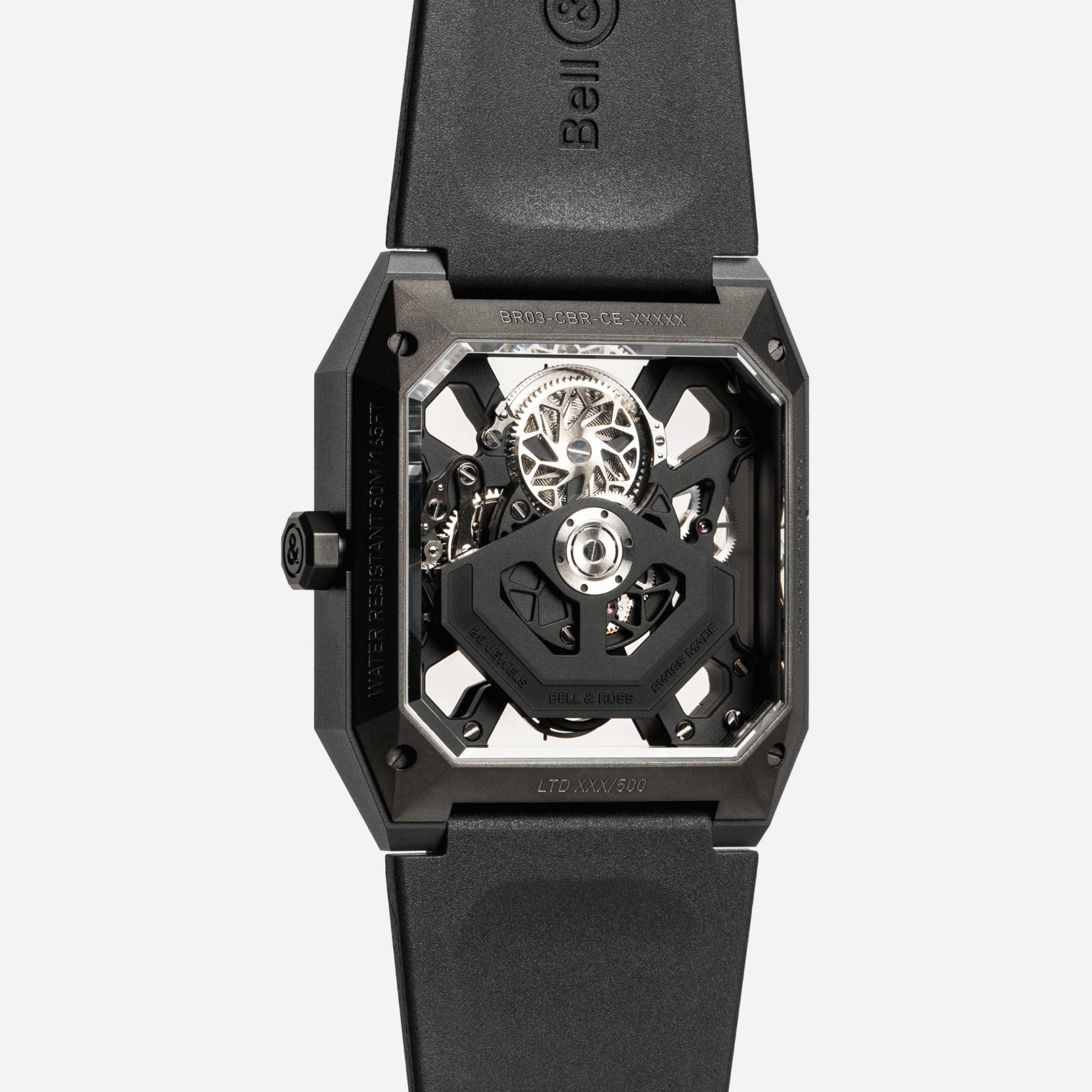 Montre Bell & Ross BR 03 Cyber Ceramic automatique bracelet caoutchouc 42 mm