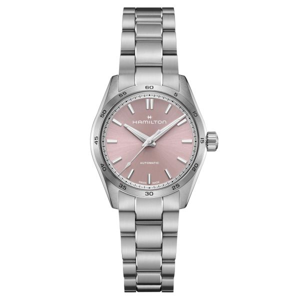 Hamilton Jazzmaster Performer automatic watch pink dial steel bracelet 34 mm H36105171