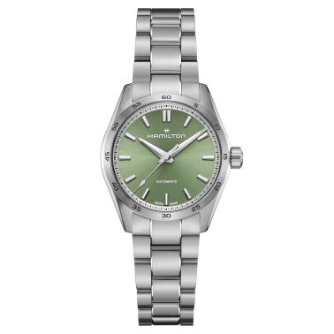 Montre Hamilton Jazzmaster Performer automatique cadran vert bracelet acier 34 mm H36105160