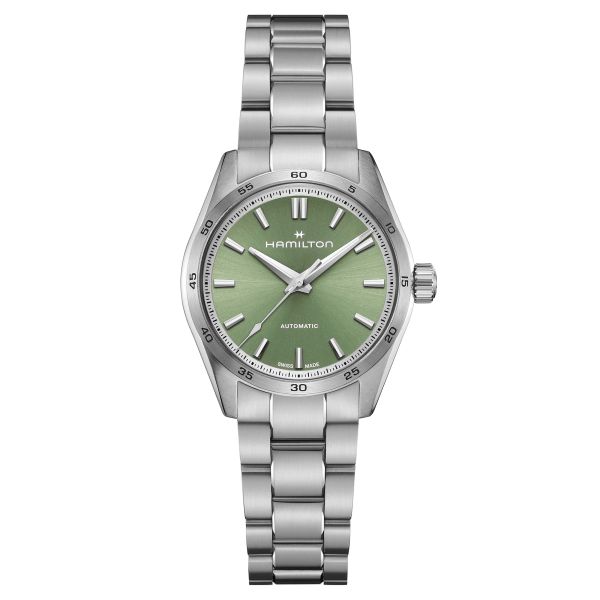 Hamilton Jazzmaster Performer automatic watch green dial steel bracelet 34 mm H36105160