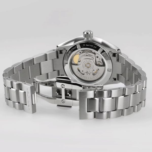 Hamilton Jazzmaster Performer automatic watch silver dial steel bracelet 34 mm H36105150