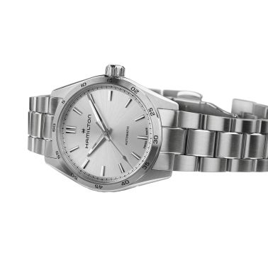 Hamilton Jazzmaster Performer automatic watch silver dial steel bracelet 34 mm H36105150