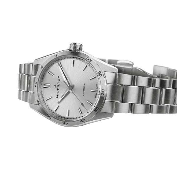 Montre Hamilton Jazzmaster Performer automatique cadran argent bracelet acier 34 mm H36105150