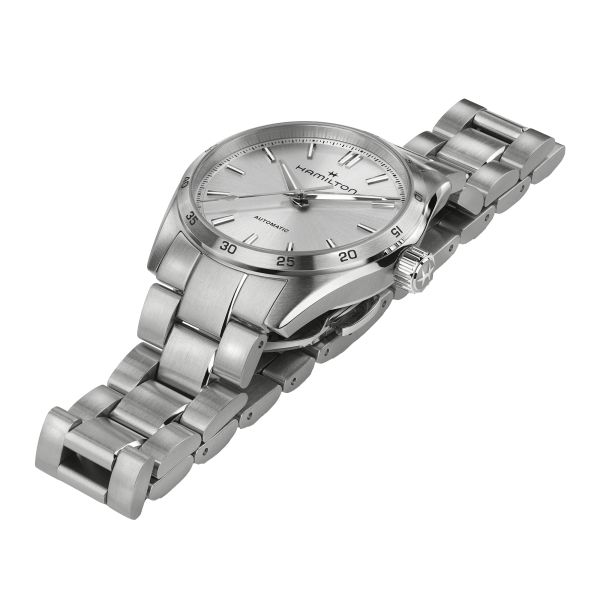 Hamilton Jazzmaster Performer automatic watch silver dial steel bracelet 34 mm H36105150