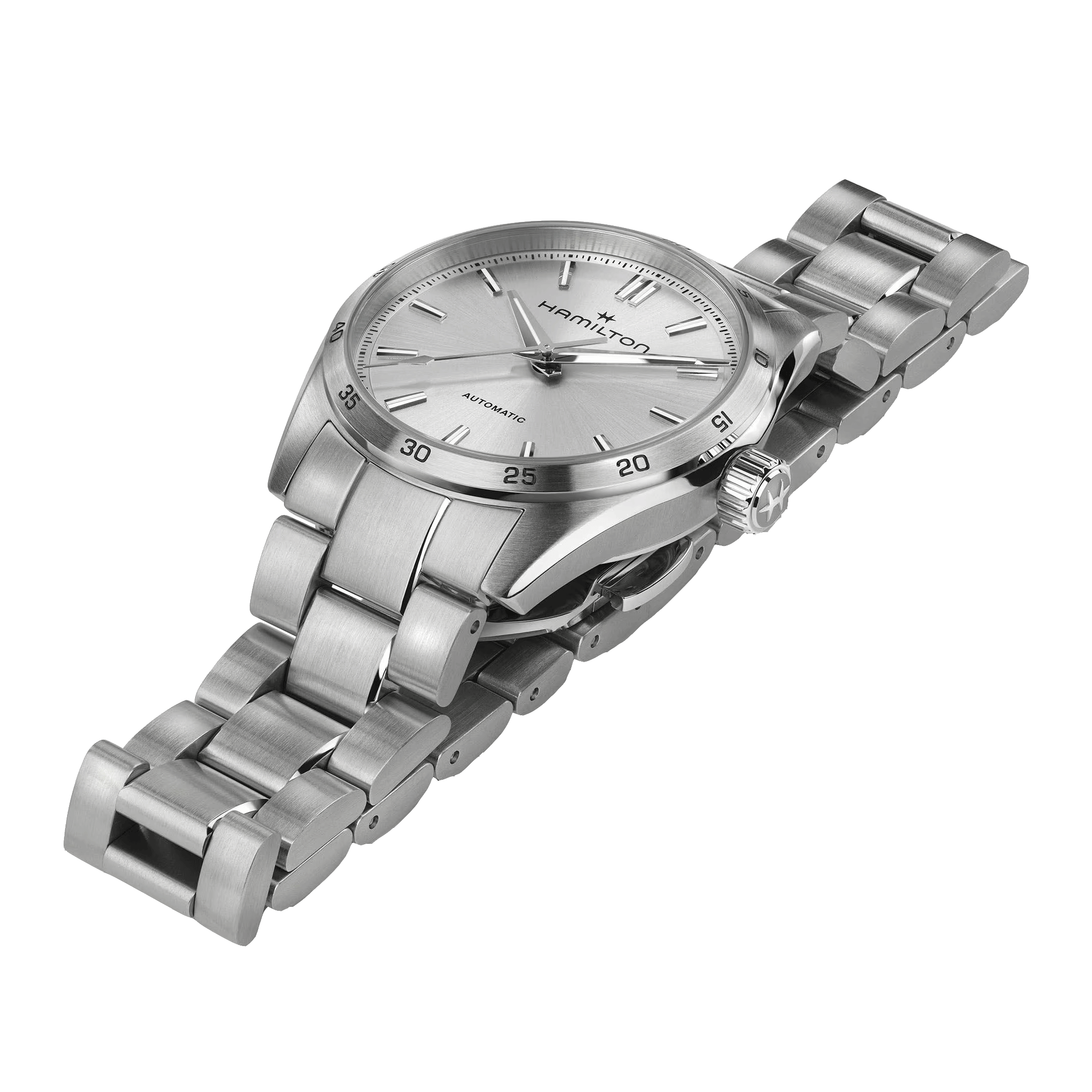Montre Hamilton Jazzmaster Performer automatique cadran argent bracelet acier 34 mm H36105150