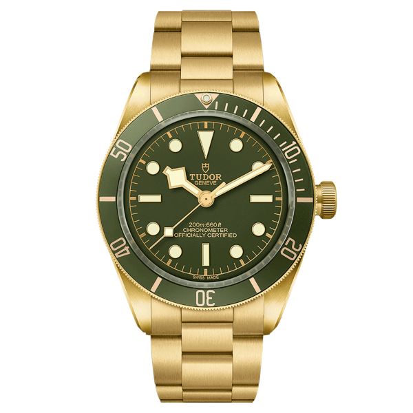 Tudor Black Bay 58 18K Yellow Gold automatic watch green dial yellow gold bracelet 39 mm