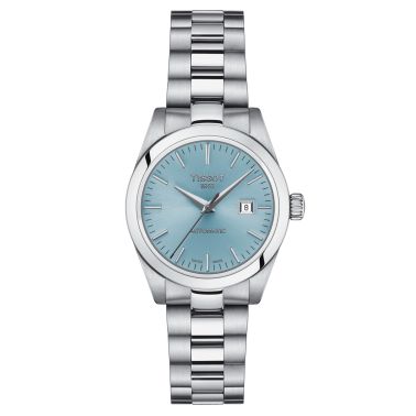 Tissot T-My Lady automatic watch glacier blue dial stainless steel bracelet 29.3 mm