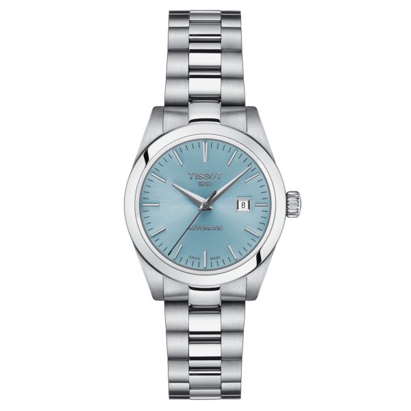 Tissot T-My Lady automatic watch glacier blue dial stainless steel bracelet 29.3 mm