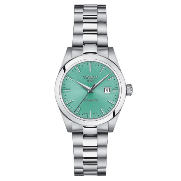 Tissot T-My Lady automatic watch light green dial steel bracelet 29.3 mm T132.007.11.091.00
