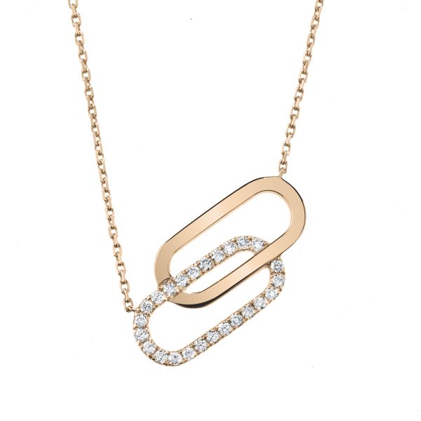 So Shocking Tandem Necklace in Rose Gold and Diamonds