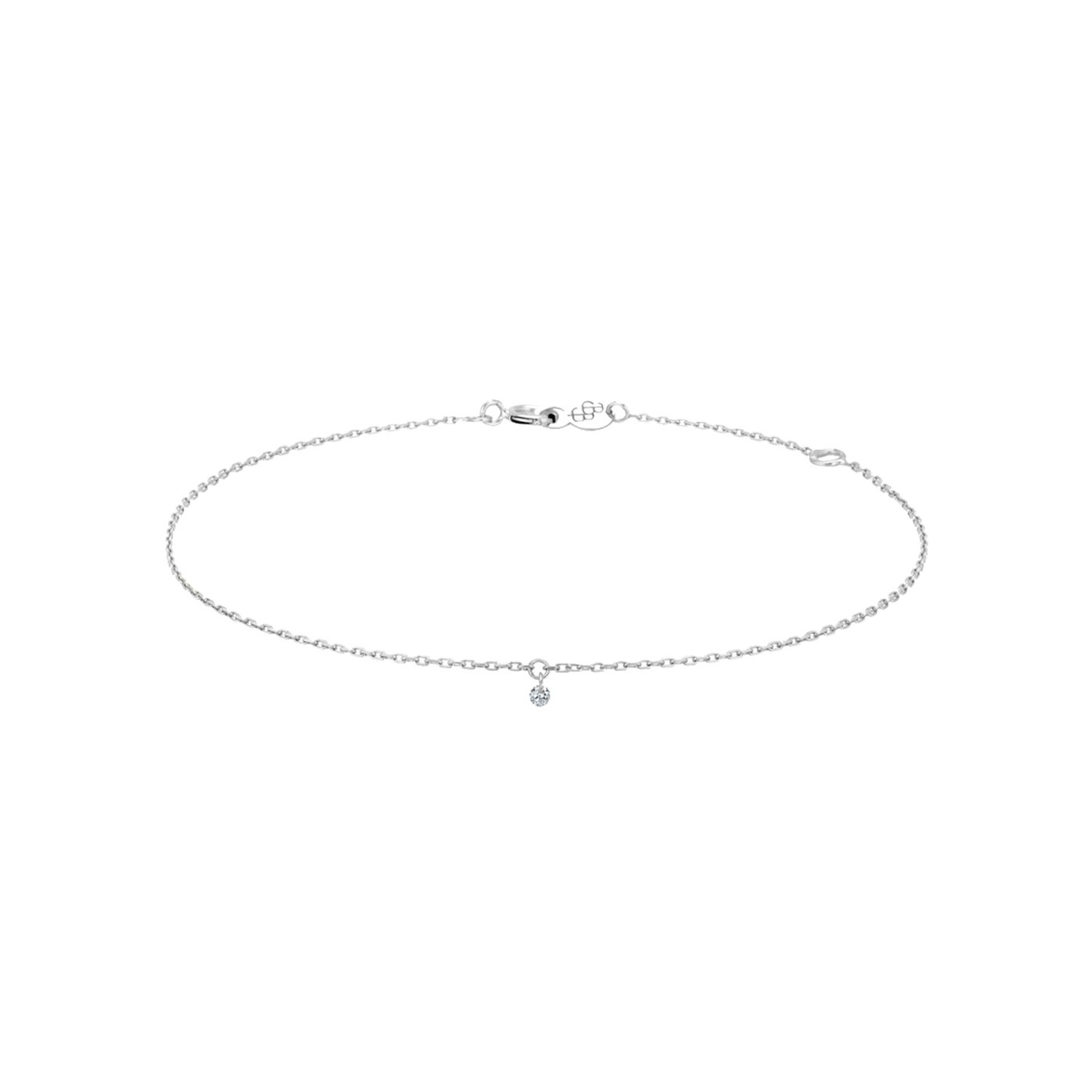 Bracelet La Brune et La Blonde 360° en or blanc diamant taille brillant 0,07 carat