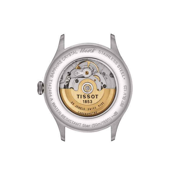 Tissot Heritage COSC 1938 automatic watch anthracite dial brown leather strap 39 mm T142.464.16.062.00